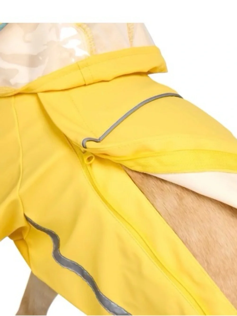 Youly Yellow Dog Raincoat with Reflective Trim - Waterproof Pet Jacket